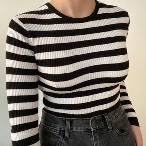 ZARA Cropped Striped Knit